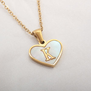 Gold Plated 26-Letter Heart Necklace