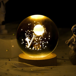 Luminous Starry Sky And Planets  Crystal Ball