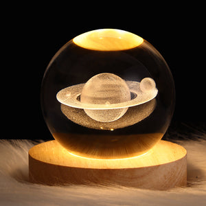 Luminous Starry Sky And Planets  Crystal Ball