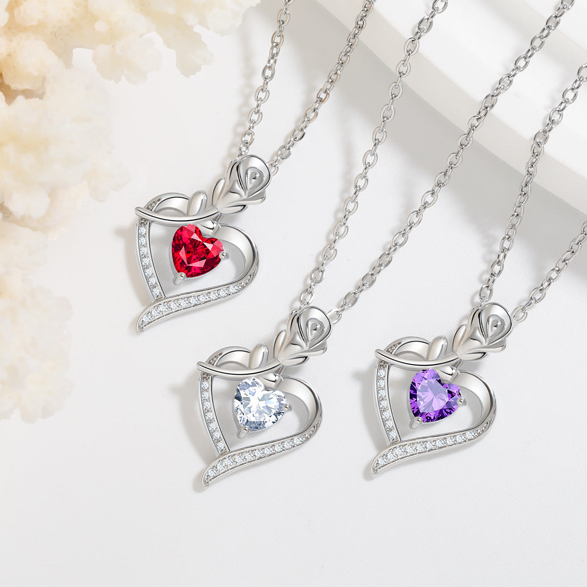 Rose Heart Love Necklace