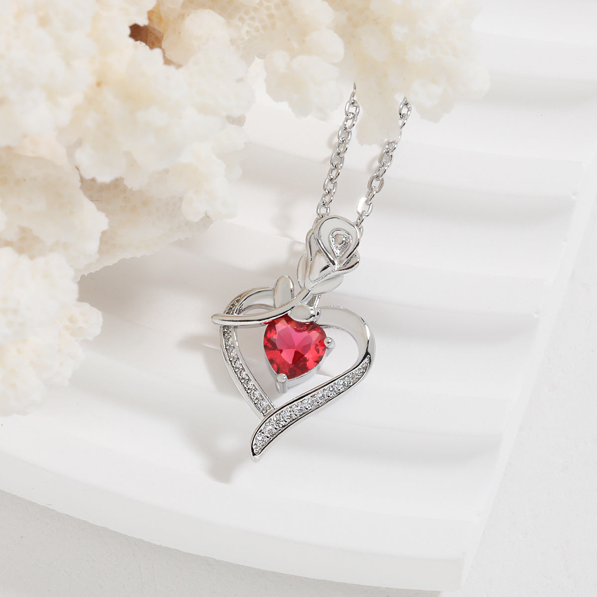 Rose Heart Love Necklace