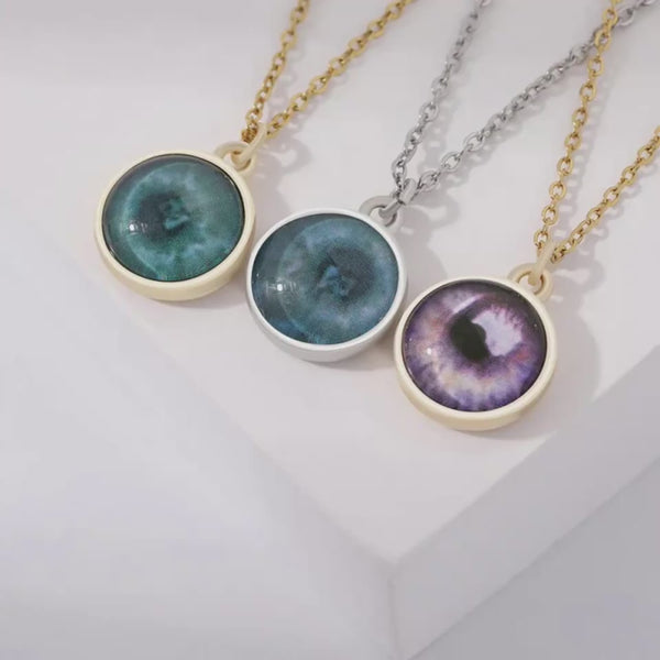 Custom Iris Necklace with Personalized Eye Photo