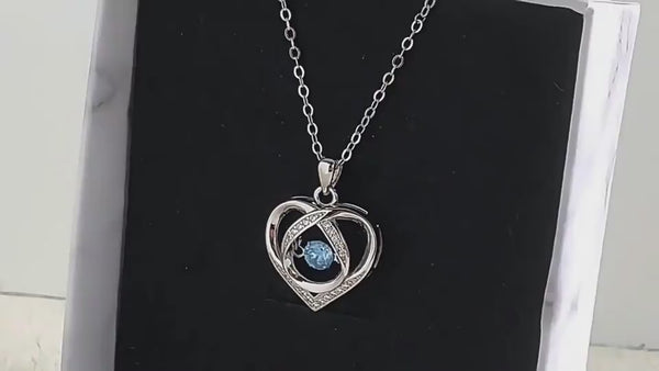 Fashion Dancing Love Heart Necklace with Rhinestones