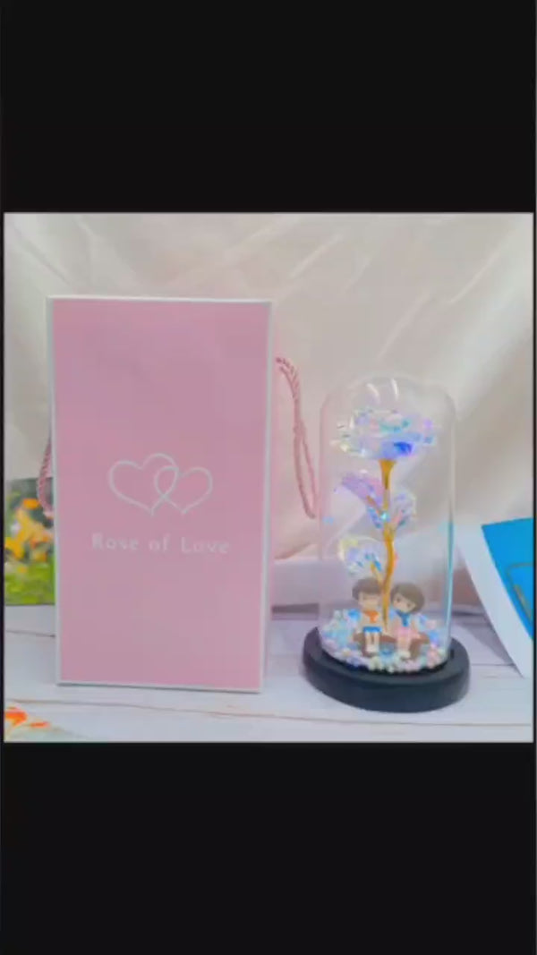 Eternal Rose LED Light in Glass Cover - Valentine's Day Gift